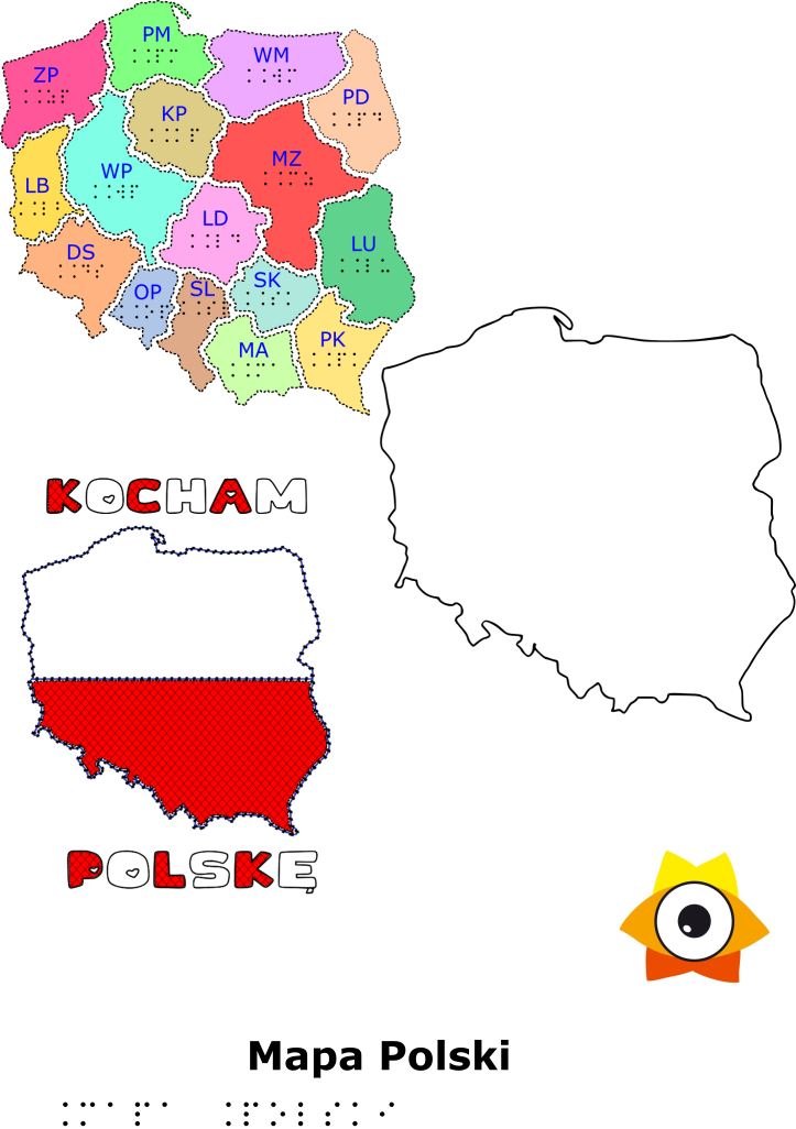 Mapa Polski w grafice wypukłej