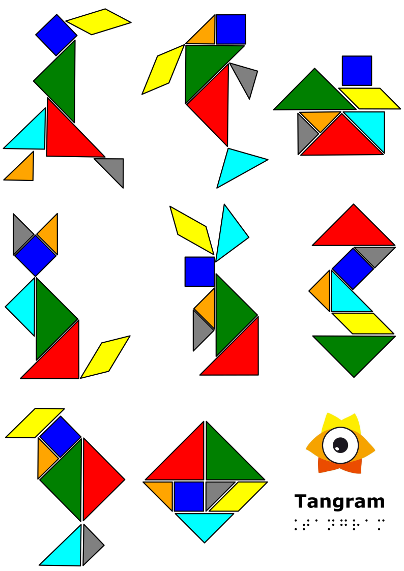 Układanka tangram w grafice wypukłej